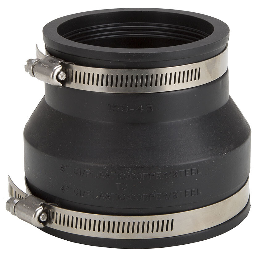 Fernco Coupler, 4&quot;X3&quot;