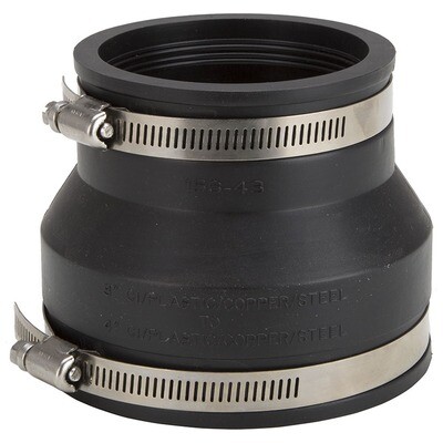 Fernco Coupler, 4&quot;X3&quot;