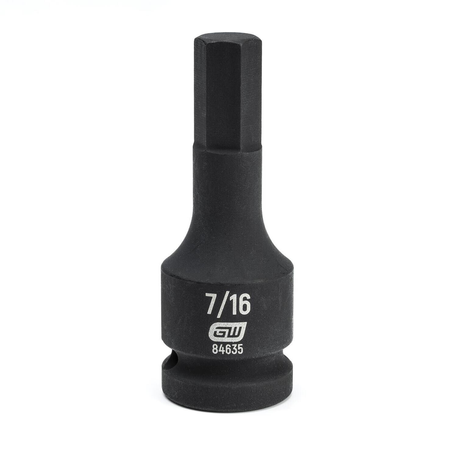 GearWrench 1/2&quot;Drive Hex Bit Impact Socket, 7/16&quot;