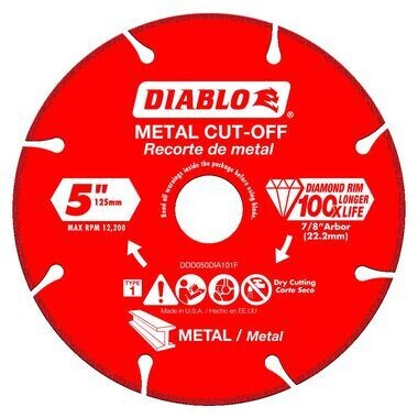 Diablo DDD050DIA101F Diamond Metal Cut-Off Disc, 5&quot;