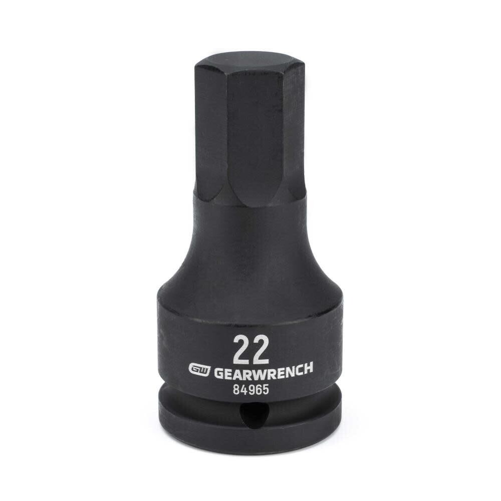 Gearwrench 3/4Dr Metric Hex Bit Impact Socket, 22mm