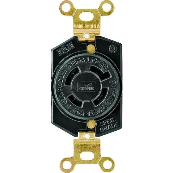 Eaton L1420R Twist Lock Receptacle, 20A 125/250V NEMA L1420R