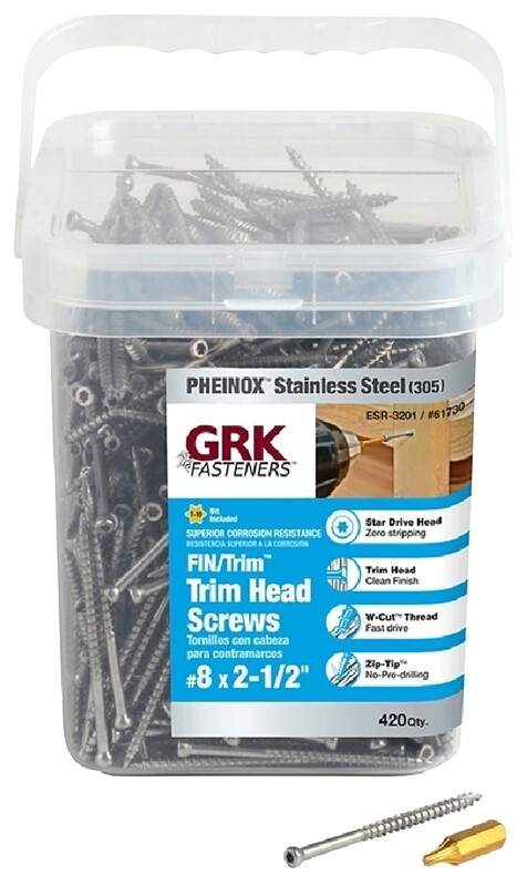 GRK Trim Head Finish Screws, 8X1-1/2&quot; 420pk