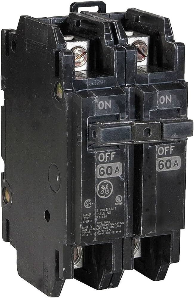 GE 60A 2P Circuit Breaker for A/C Units