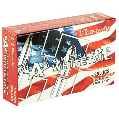 Hornady American Whitetail 12Ga 1oz Rifled Slugs, 1600FPS, 5Ct