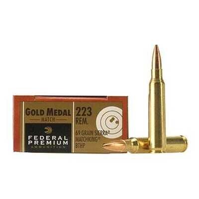 Federal  Premium Gold .223 REM Ammo, 69gr. BTHP, 2950FPS,  20Pk