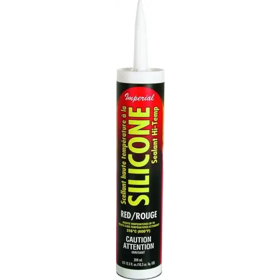 Imperial KK0205 Hi-Temp Red Silicone Caulk, 10.3oz Tube