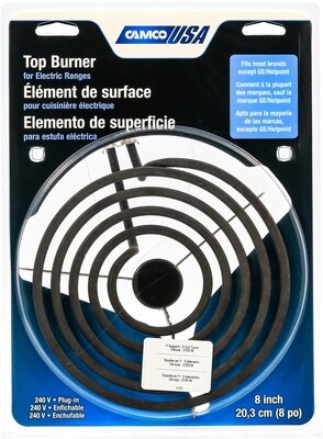 Camco 00253 Deluxe Electric Range Burner, 8&quot;, 240V, 2100W