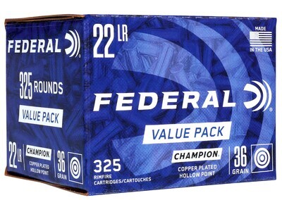 Federal 725 Champion .22 LR 36GR CPHP, 325Ct