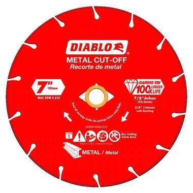 Diablo DDD070DIA101F Diamond Metal Cut-Off Disc, 7&quot;