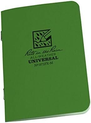 Green Rite in the Rain 3-1/2&quot;X4-5/8&quot; Stapled Note Book