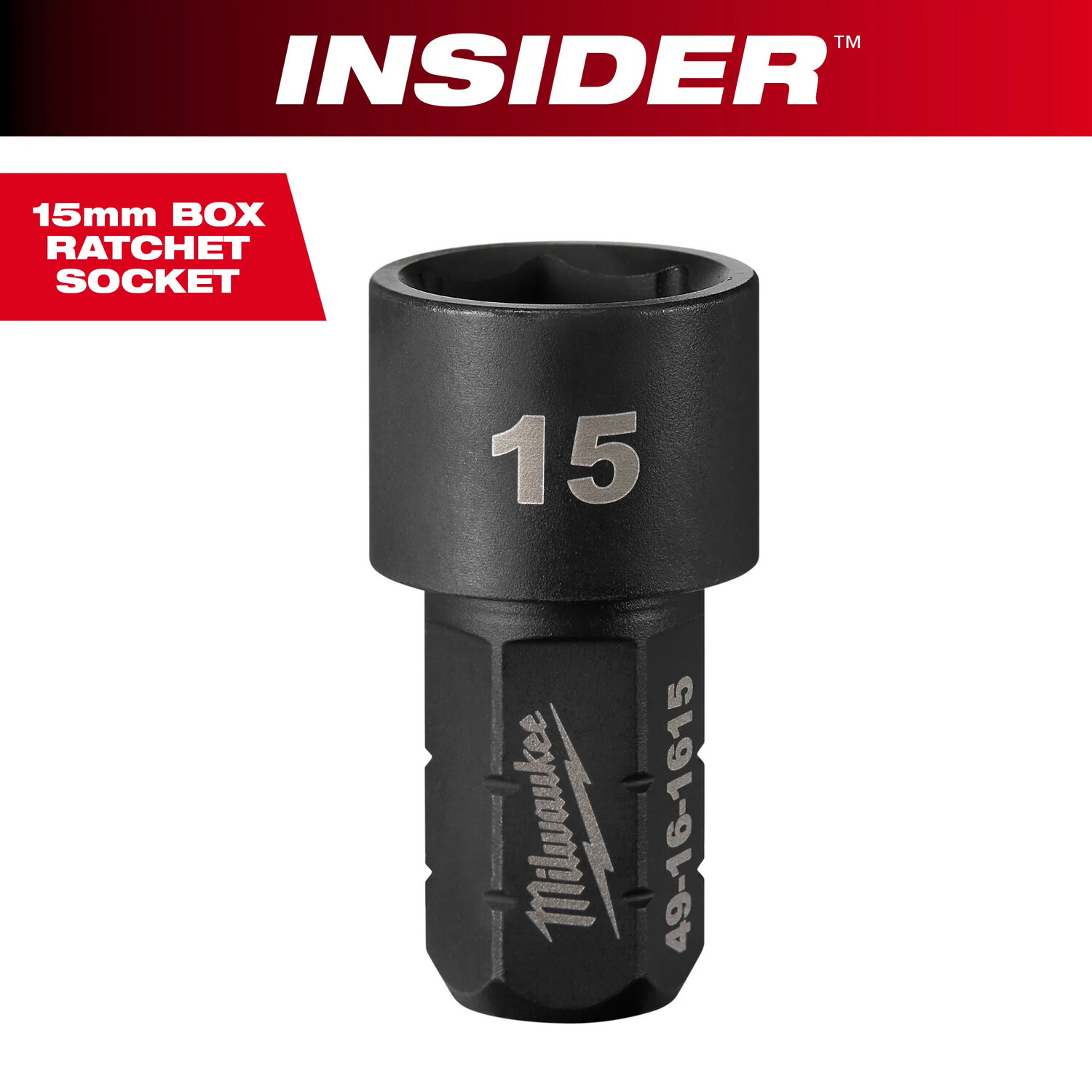 Milwaukee INSIDER™ Box Ratchet Metric Socket, 15mm
