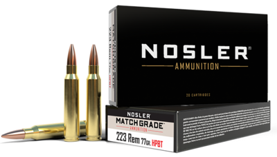 Nosler Match Grade .223 Rem 77G  HPBT Ammo