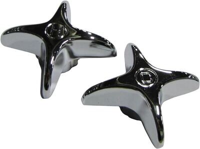 PlumbPak PP805-112 Cross V-Grip Chrome Faucet Handles