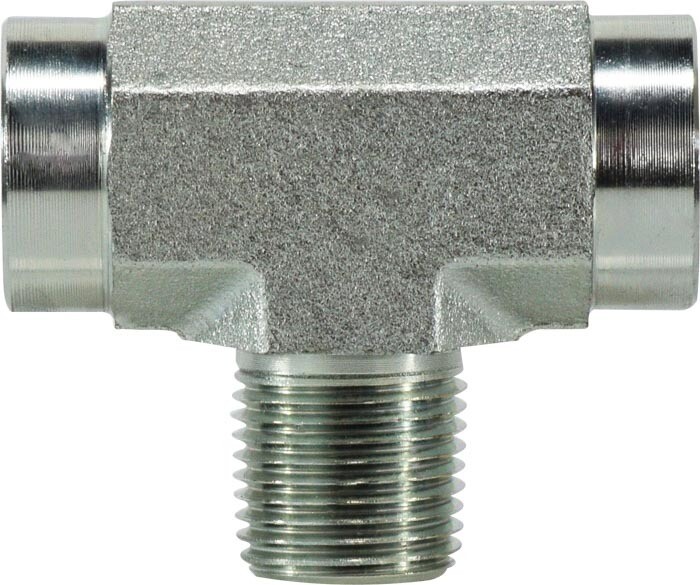 Hydraulic Tee Adaptor, 1/4&quot;FP X 1/4&quot;FP X 1/4&quot;MP
