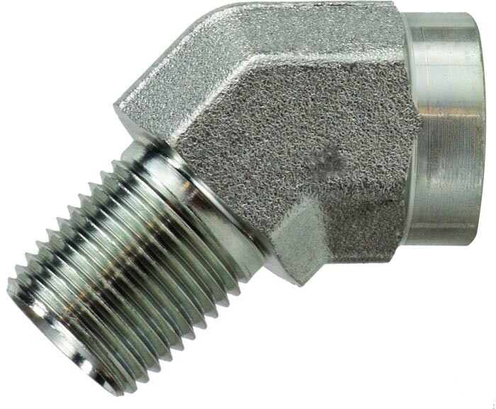 Hydraulic 45Deg Ell Adaptor, 1/4"MP X 1/4" FP