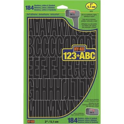 HY-KO 30034 Black Number/Letter Set, 2&quot;