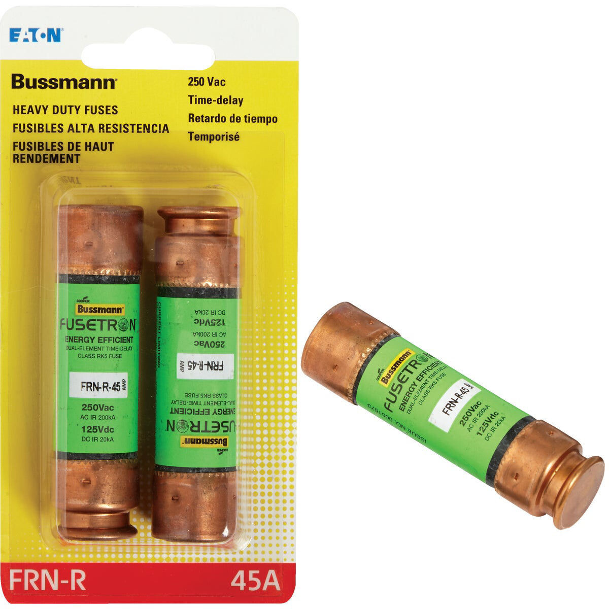 Bussman BP/NON-45 Non-Delay Cartridge Fuse, 45A 2pk