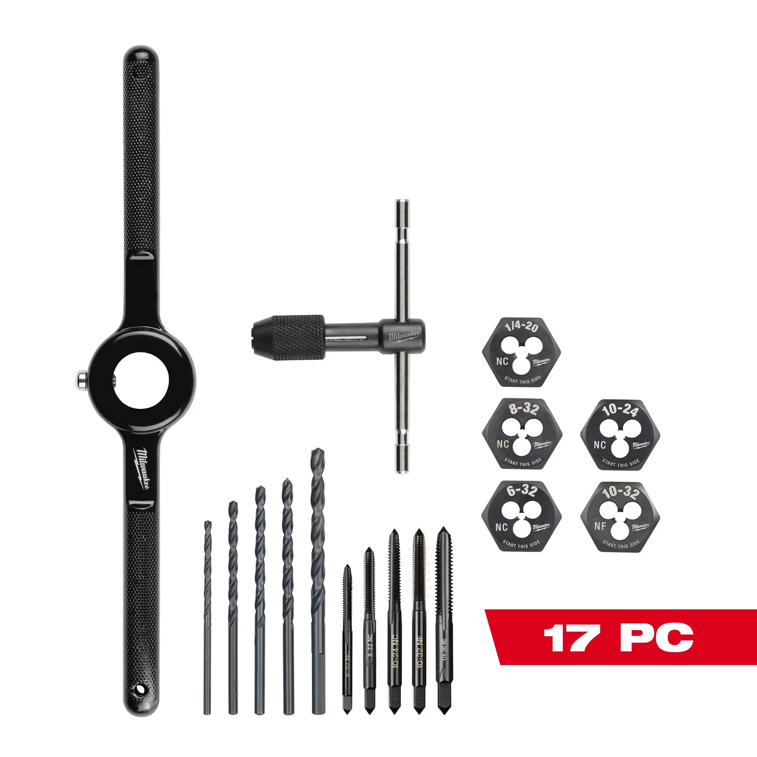 Milwaukee 17-Pc. SAE Tap &amp; Die Set, 6-32 to 1/4-20