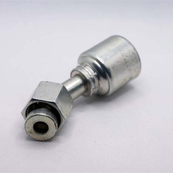 Hydraulic Fitting, 1/4&quot;X1/4&quot; Female Flat Face O-Ring 45Deg