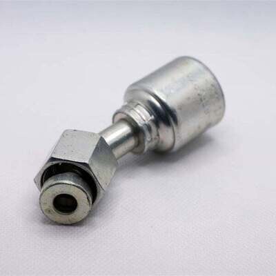 Hydraulic Fitting, 1/4&quot;X1/4&quot; Female Flat Face O-Ring 45Deg