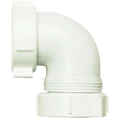 PlumbPak PP66-10W White PVC Slip-Joint Drain Elbow, 1-1/2&quot;