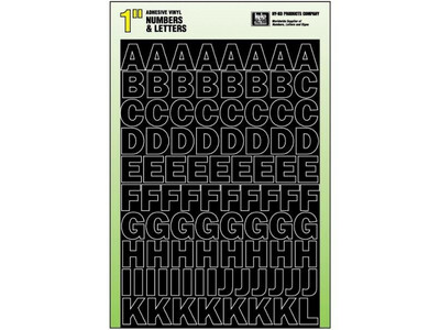 HY-KO 30033 Black Number/Letter Set, 1&quot;