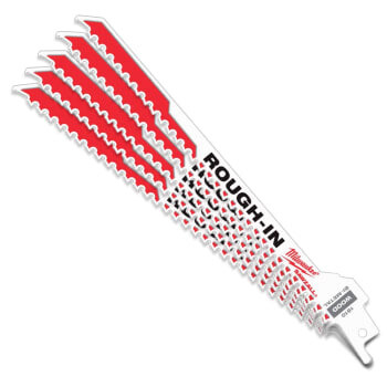 Milwaukee 48-00-1610 SawzAll Rough-In Blades, 7-3/8&quot; 5Pk, Low blade profile cuts 2-1/8&quot;