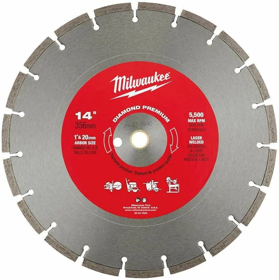 Milwaukee Diamond Segmented Masonry Blade, 14&quot;
