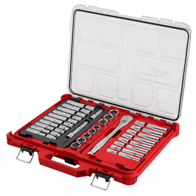 Milwaukee 1/2&quot;Drive 47PC SAE&amp;Metric Ratchet &amp; Socket Set in PackOut