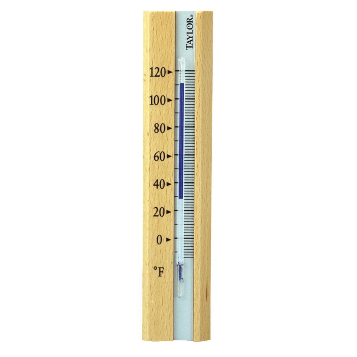 Taylor 5141 Wood Casing Wall Thermometer, -20 to 120 deg
