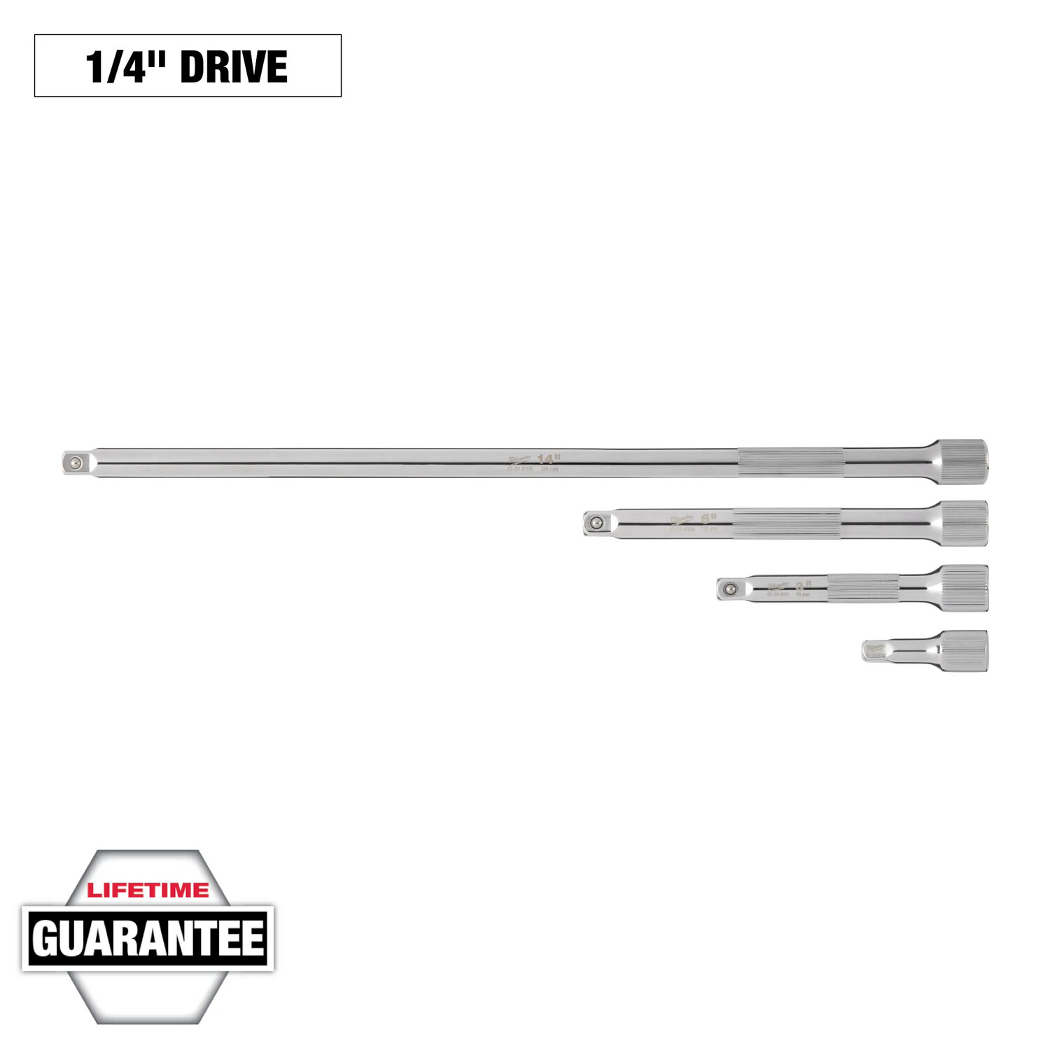 Milwaukee 1/4&quot; Drive 4pc Extension Set in Tray