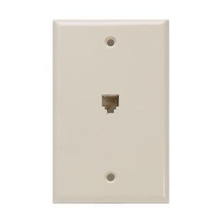 Ivory Flush Mount Phone Jack