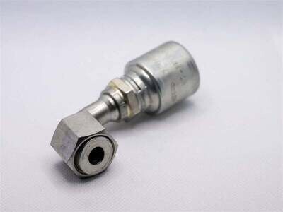 Hydraulic Fitting, 1/4&quot;X1/4&quot; Female Flat Face O-Ring 90Deg