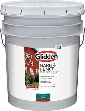 PPG Glidden GLBFEX10BL05 Black Latex Barn &amp; Fence Paint, 5Gal