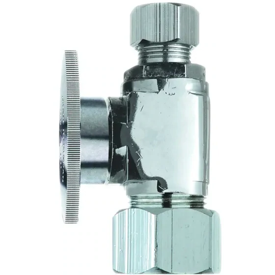 PlumbPak PP20063LF Chrome Stop Valve, 5/8&quot;Compr. X 3/8&quot;Compr.