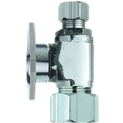PlumbPak PP20063LF Chrome Stop Valve, 5/8&quot;Compr. X 3/8&quot;Compr.