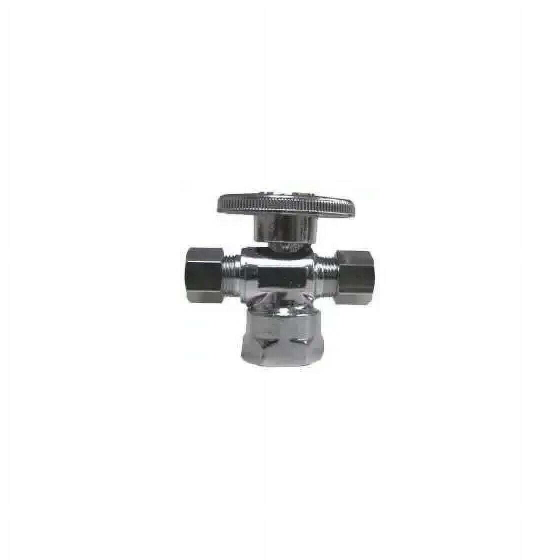 PlumbPak PP20056LF Chrome Shut-off Valve, 1/2&quot;FPX3/8Compr.X1/4Compr.