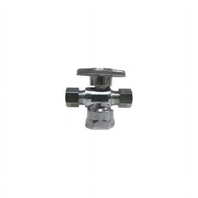 PlumbPak PP20056LF Chrome Shut-off Valve, 1/2&quot;FPX3/8Compr.X1/4Compr.
