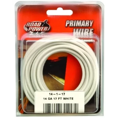 RoadPower 55669033/14-1-17 White Primary Wire, 14Ga X 17Ft