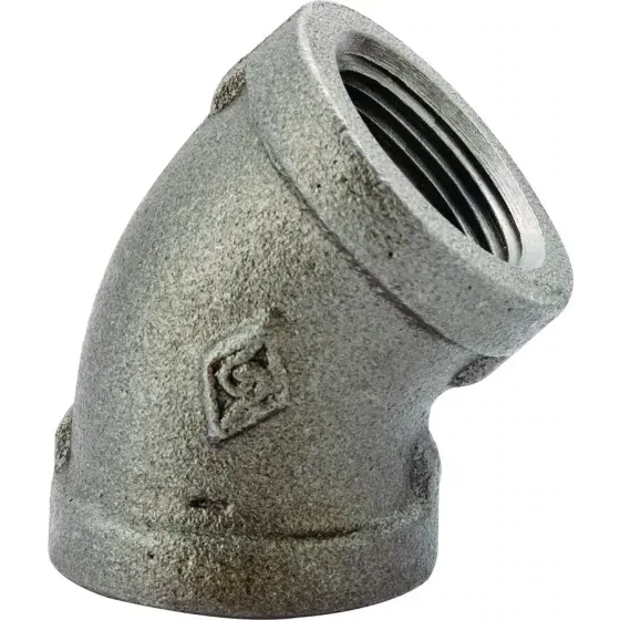 ProSource 4-1B Black Steel Ell, 1&quot; 45Deg