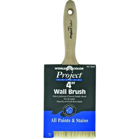 Linzer 1832-4 Wood Handle/Poly Bristle Paint Brush, 4&quot;