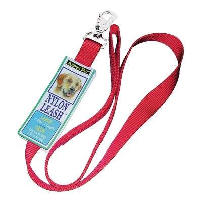Nylon Single Red Leash, 1&quot;x4Ft
