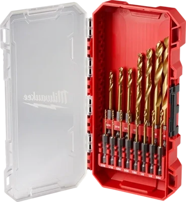 Milwaukee Shockwave Impact Ready Red Helix Titanium Drill Bit Set, 15Pc