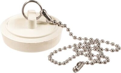 PlumbPak PP820-7 Rubber Drain Stopper W/Chain, 1&quot;-1-3/4&quot;