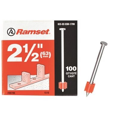 Ramset 00786 Knurled Shank Drive Pins, 2-1/2&quot;  100BX