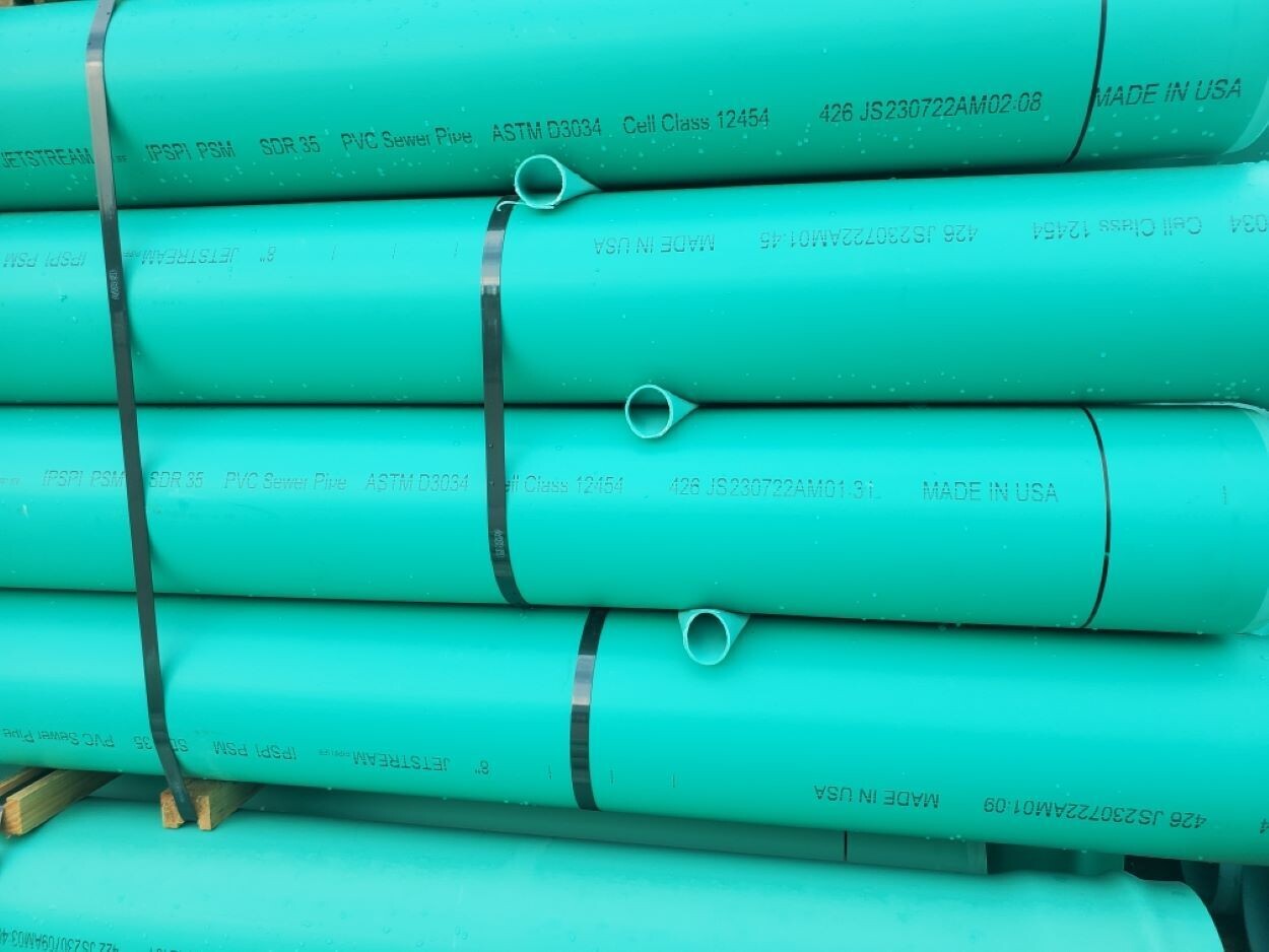 Cresline SDR35 PVC Pipe, 8&quot;X10&#39; Belled End