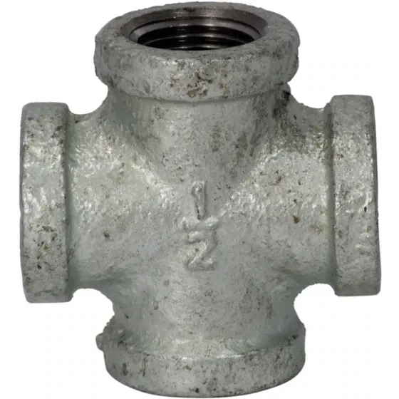 ProSource 0745 Galv. Steel Pipe Cross, 1/2&quot;