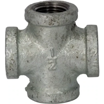 ProSource 0745 Galv. Steel Pipe Cross, 1/2&quot;