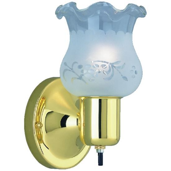 Polished Brass Wall Light Fixture  w/On-Off Switch